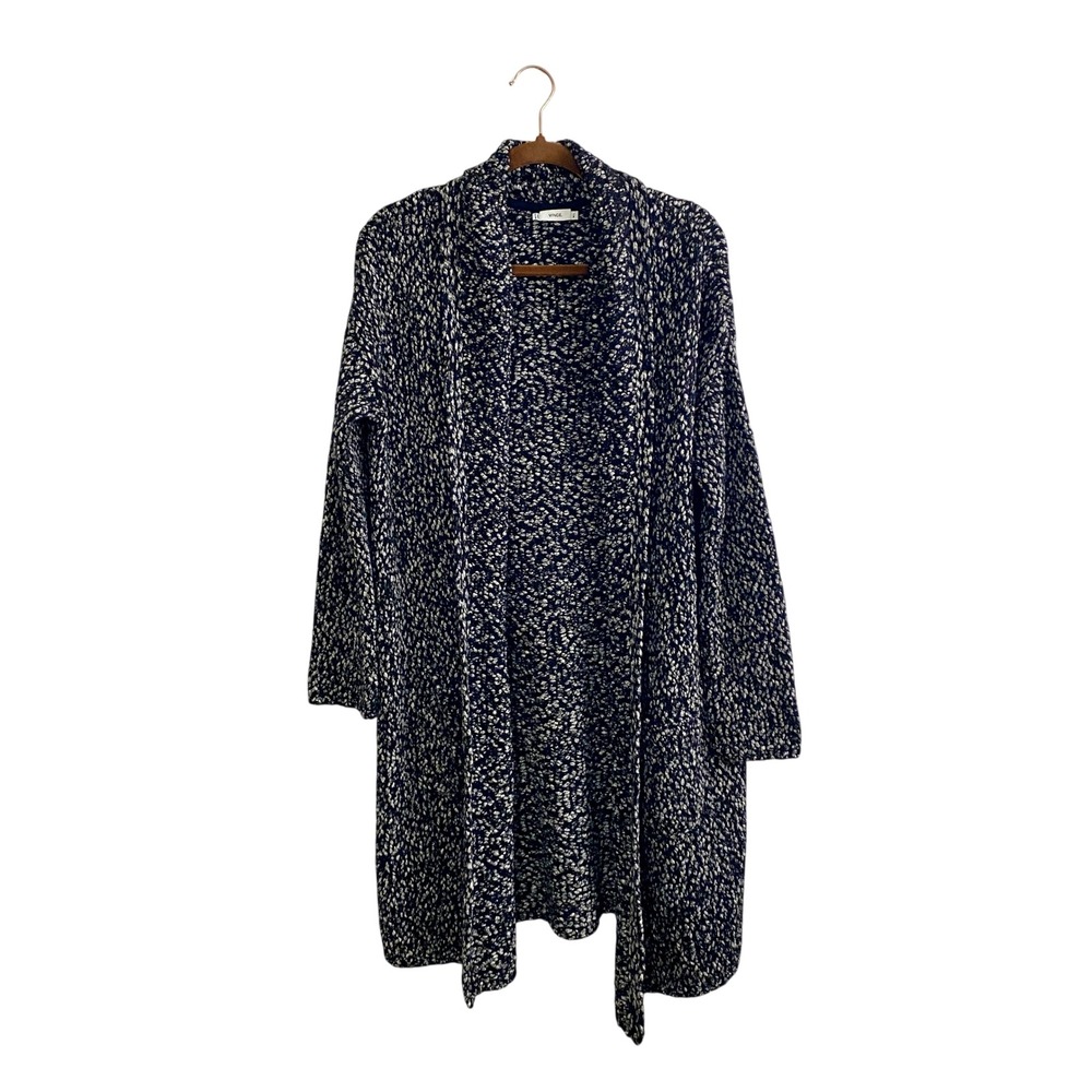 Vince Merino Wool Blend Marled Knit Open Front Longline Duster Cardigan M/L